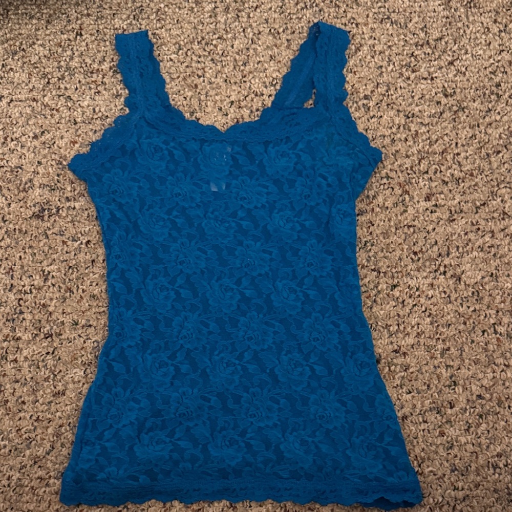 Hanky Panky Teal Lace Tank Top